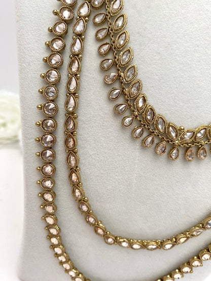 Narmeen Premium Quality Polki Statement Rani haar set