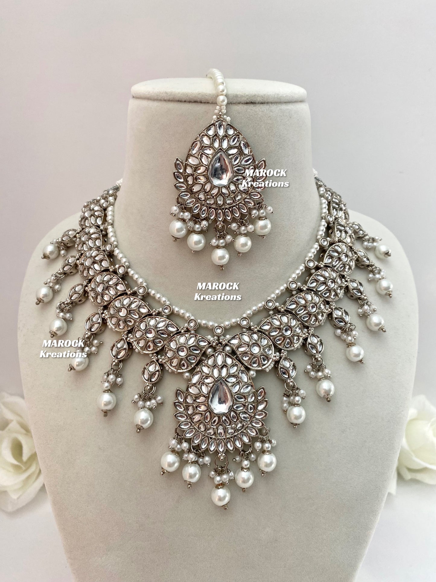 Kundan Silver Necklace set