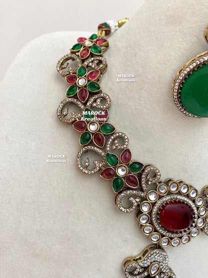 Freya Sabyasachi inspired Premium Quality Moissanite Kundan Necklace set