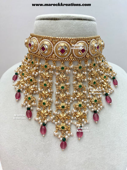 Nayeli Premium Quality Gold Plated statement choker set