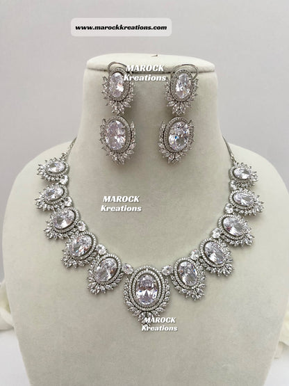 Silver American Diamond Necklace sets