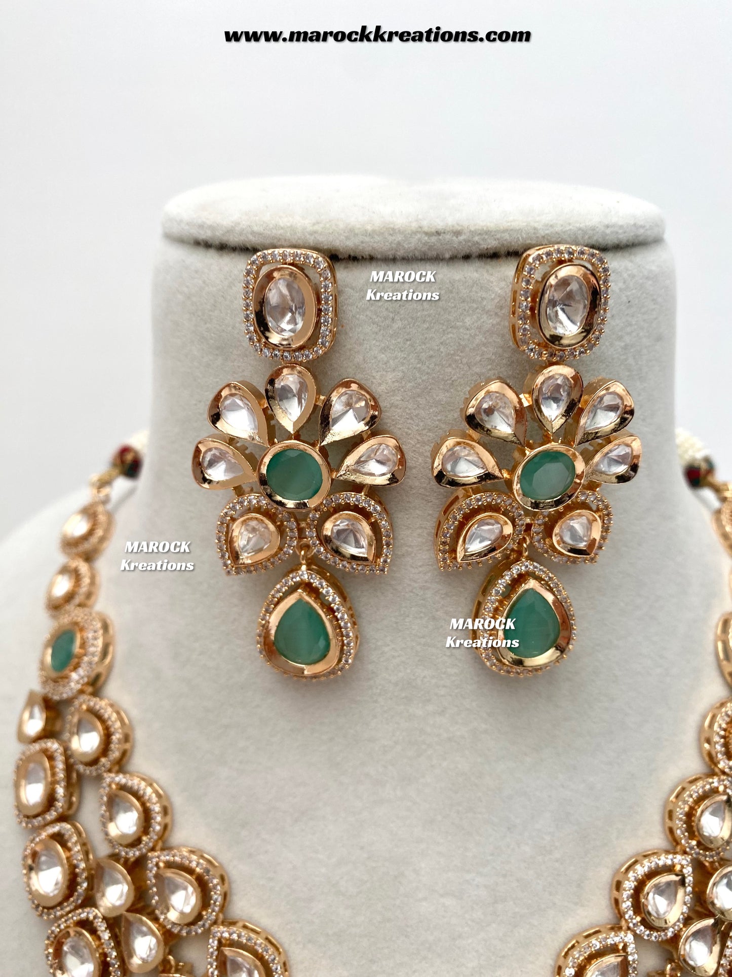 Mahnoor Premium Quality Tyani inspired Gold plated statement necklace set
