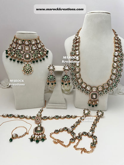 Trendy Uncut Kundan Statement Bridal set