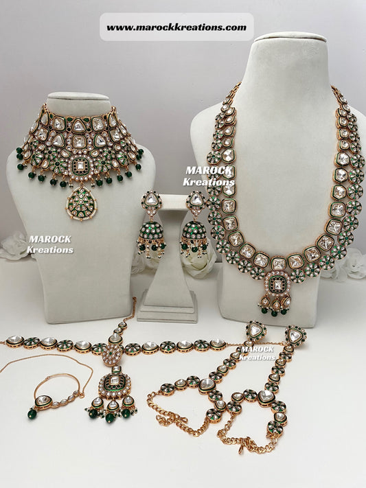 Trendy Uncut Kundan Statement Bridal set