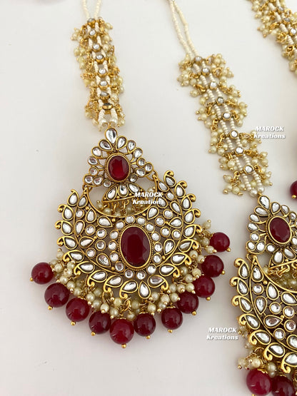 Premium Quality Kundan Earrings and tikka set