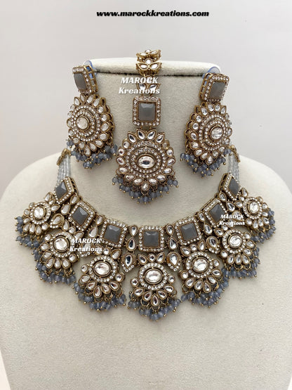 Christi Premium Quality Kundan Statement necklace set