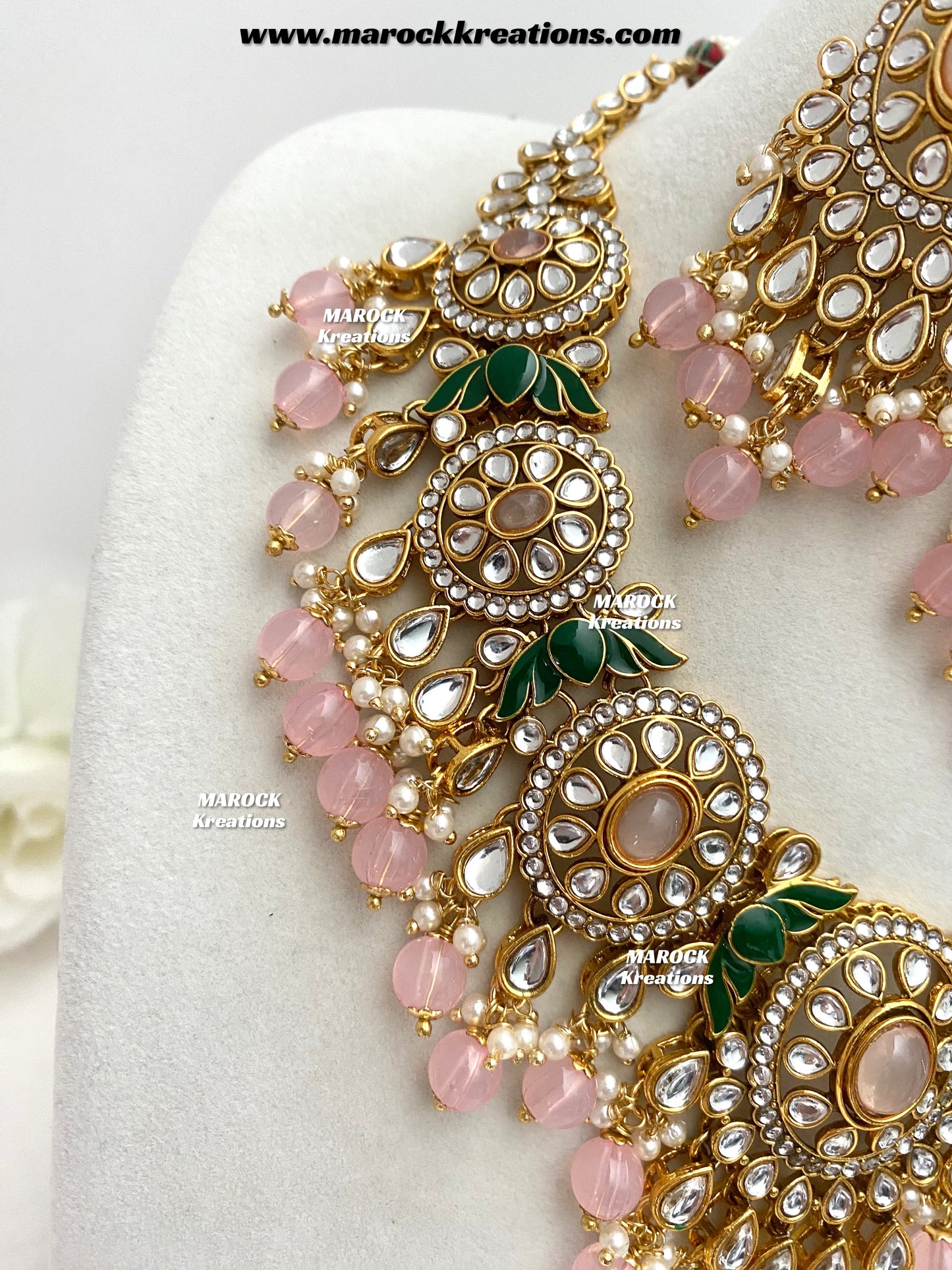 Iqra Premium Quality Kundan Meenakari Statement Necklace set