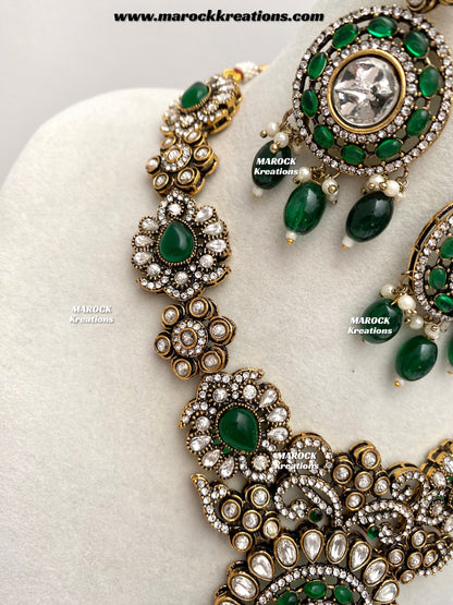 Luna Sabyasachi inspired Victorian Kundan Statement necklace set