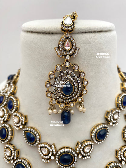 Hanali Victorian Kundan Statement Necklace set