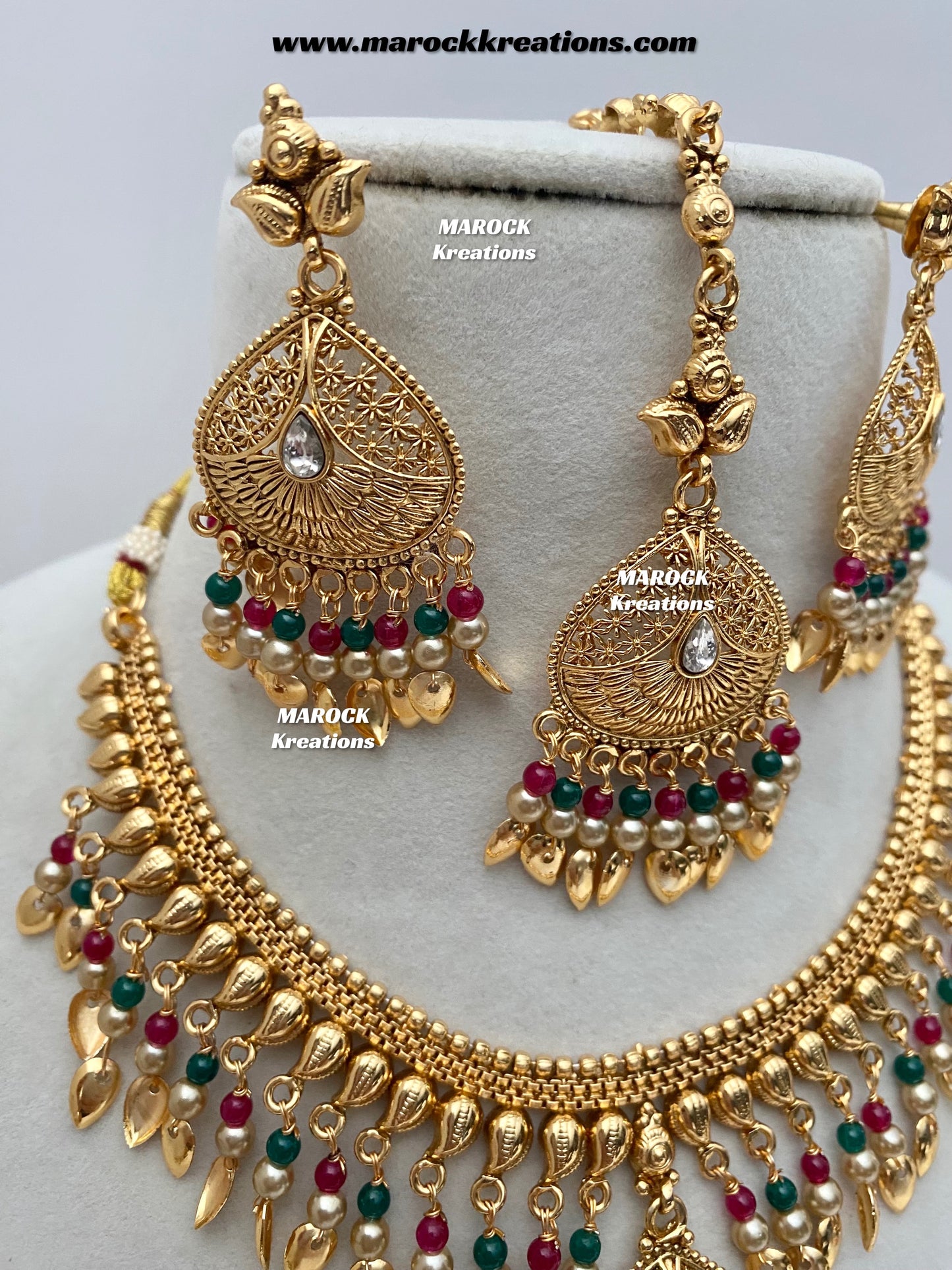 Diya Premium Quality Gold Plated peepal patti necklace set