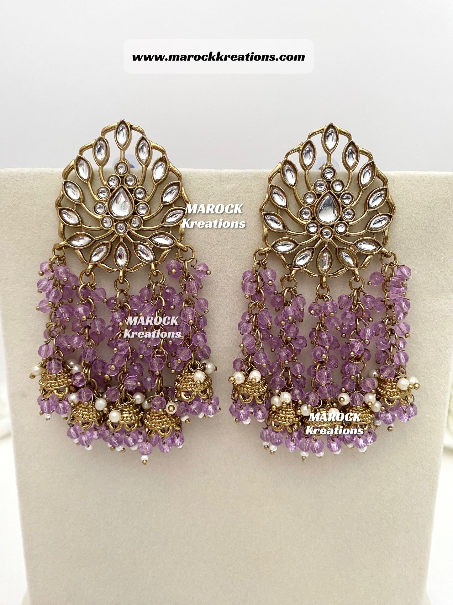 Bollywood style Kundan Statement Earrings