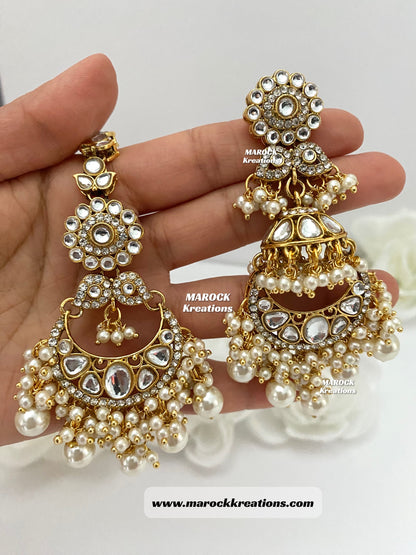 Premium Quality Kundan Earrings and tikka set