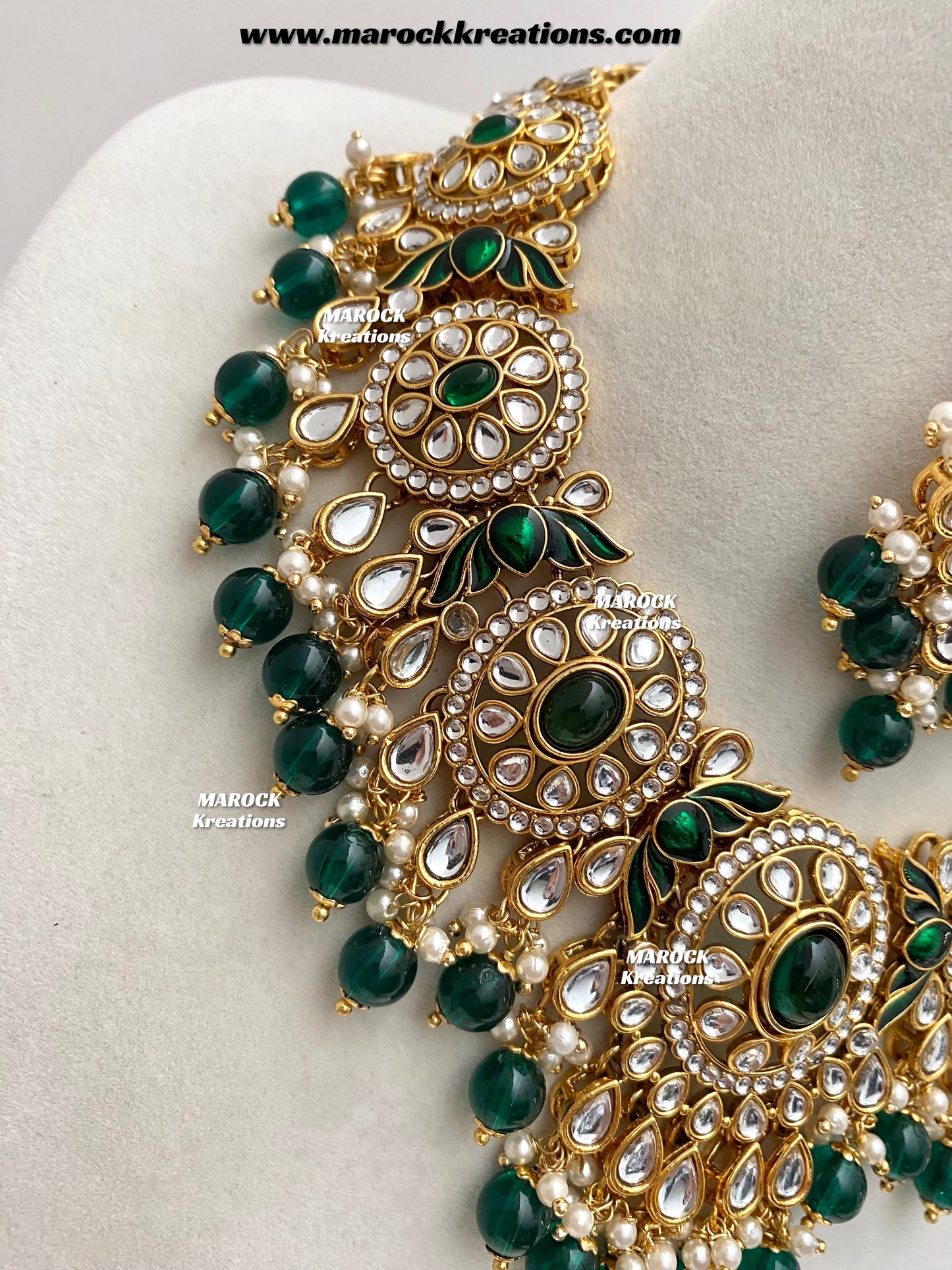 Iqra Premium Quality Kundan Meenakari Statement Necklace set