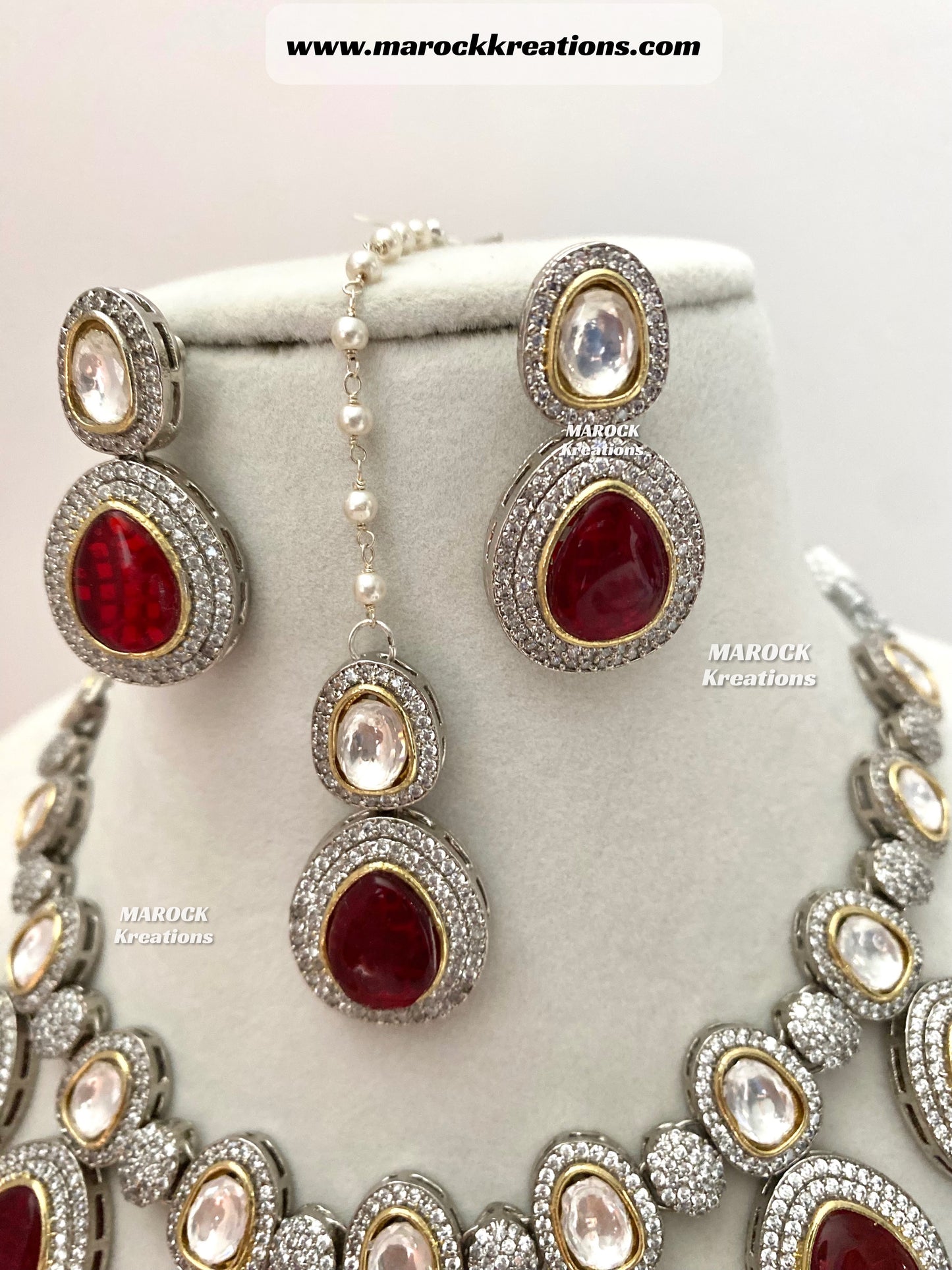 Evelyn Tyani inspired Premium Quality dual tone Kundan Necklace set