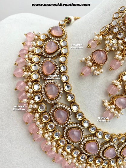 Harsha Premium Quality Kundan and Monalisa stone Statement Necklace set