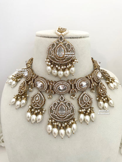 Yumna Polki statement Choker/Necklace set