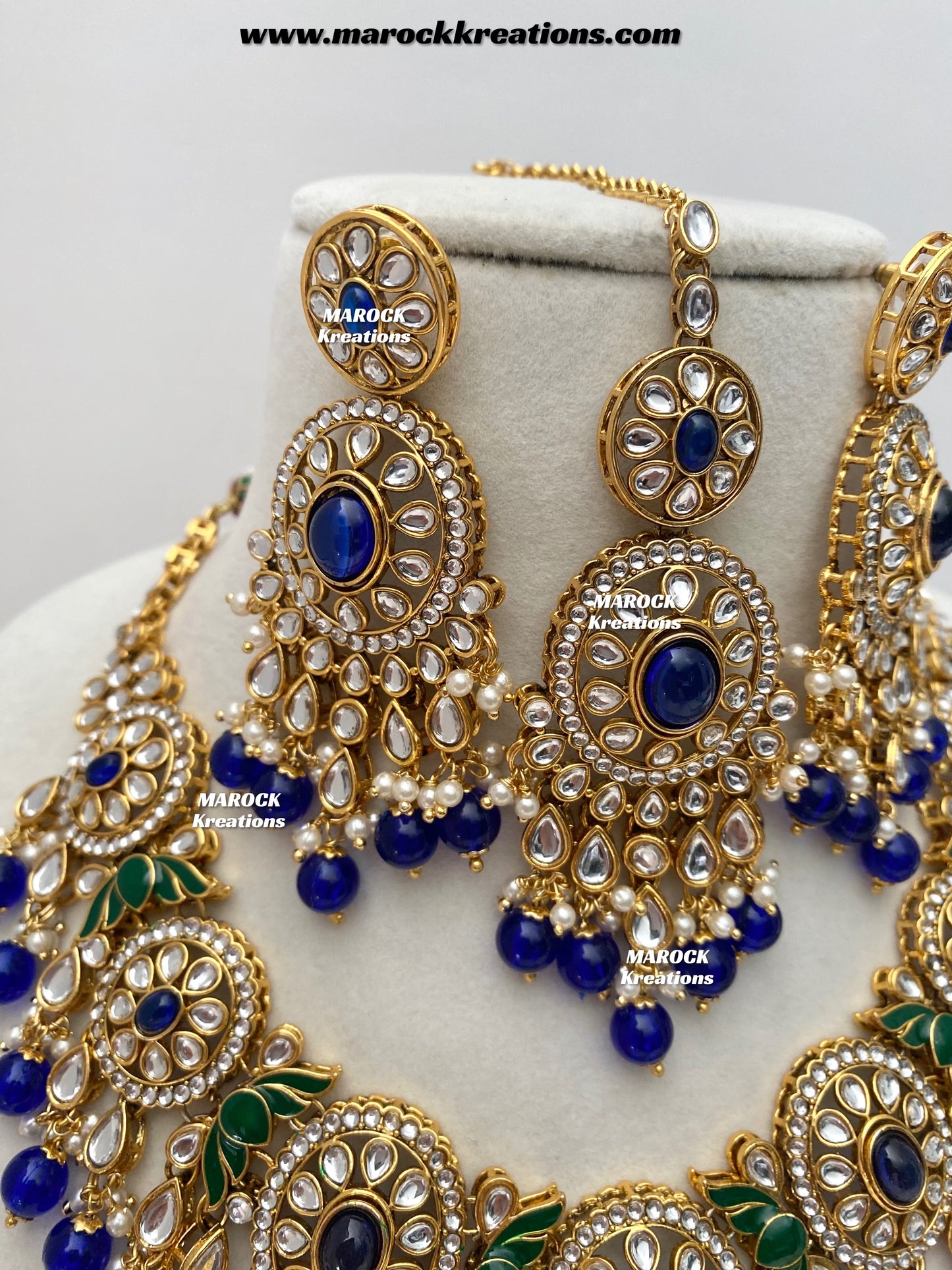 Iqra Premium Quality Kundan Meenakari Statement Necklace set