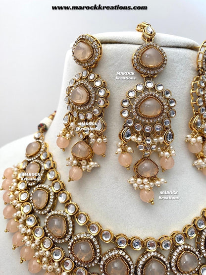 Harsha Premium Quality Kundan and Monalisa stone Statement Necklace set