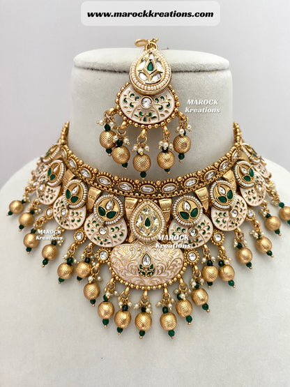 Zara Premium Quality Gold plated Kundan Necklace set