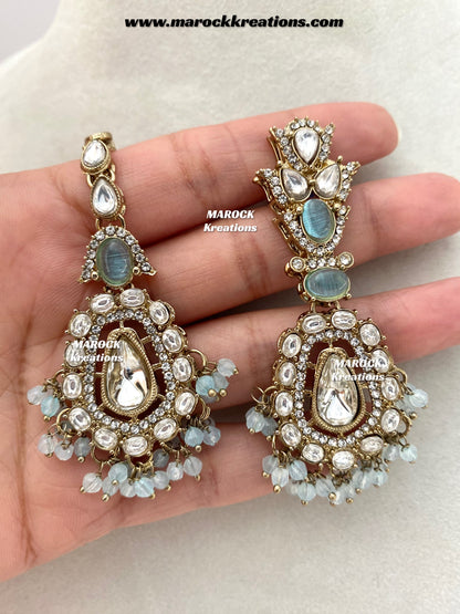 Sareena Kundan choker cum statement Necklace set