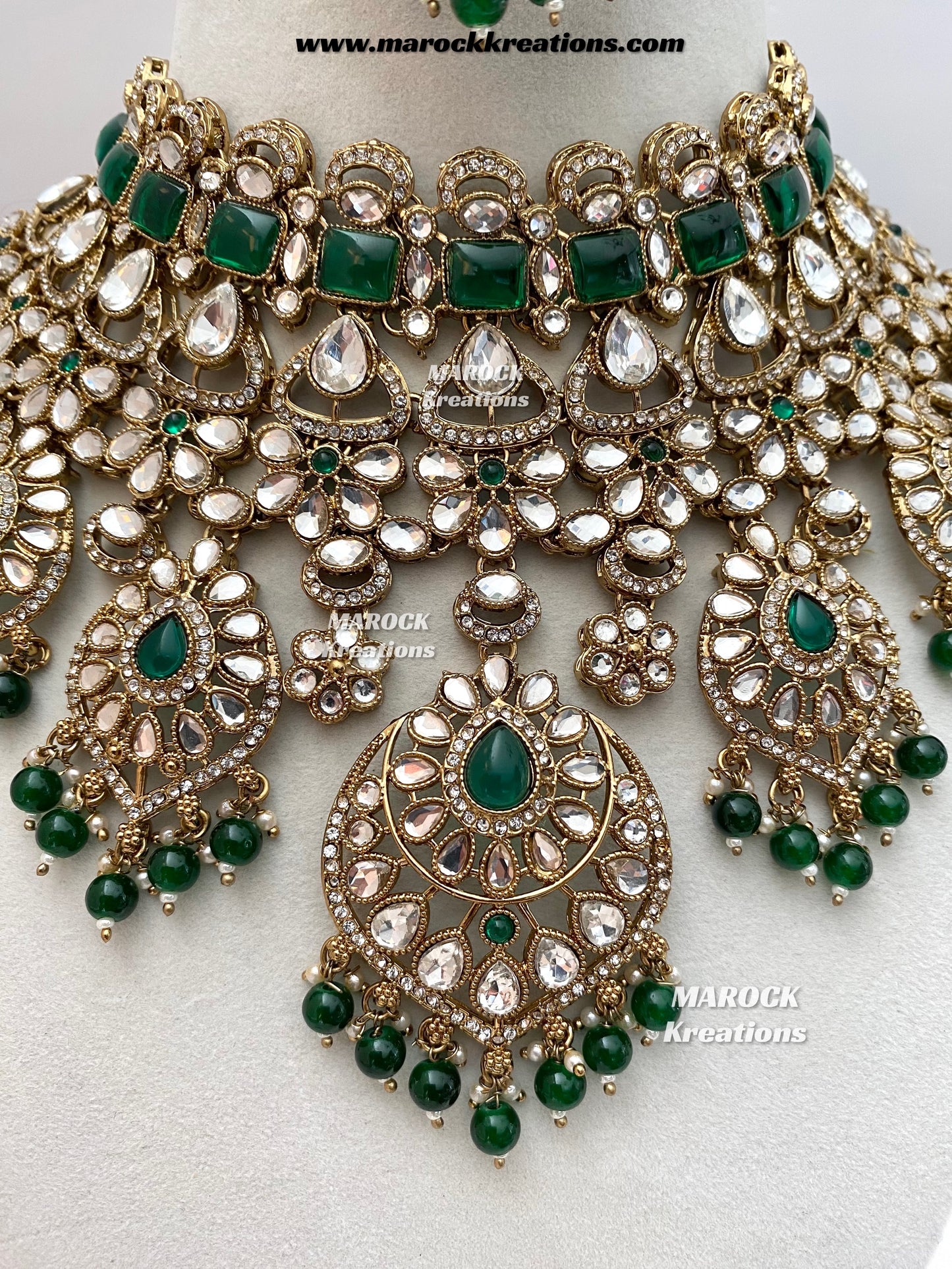 Shinal Uncut Polki Statement Necklace set/Bridal set