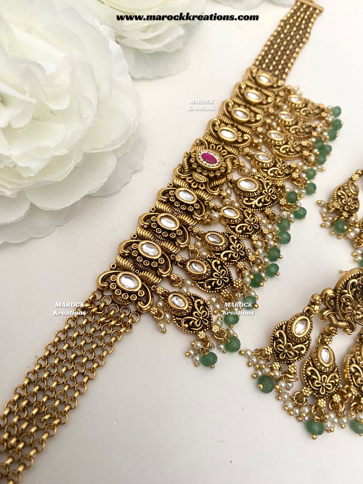 Robin Premium Quality Gold Plated Rajwadi choker set