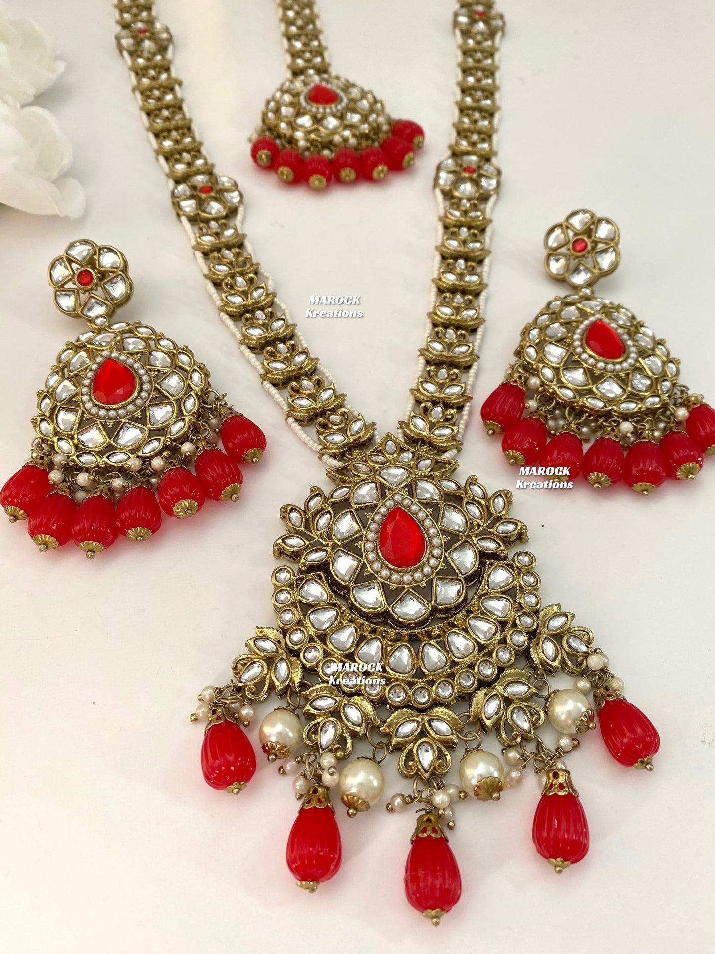 Kundan Red Rani Haar/Long necklace