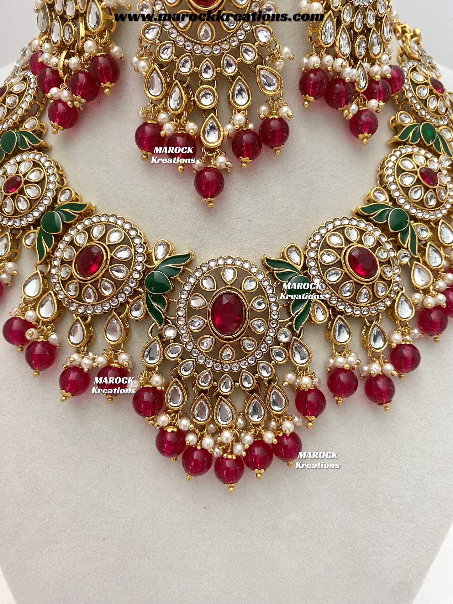 Iqra Premium Quality Kundan Meenakari Statement Necklace set