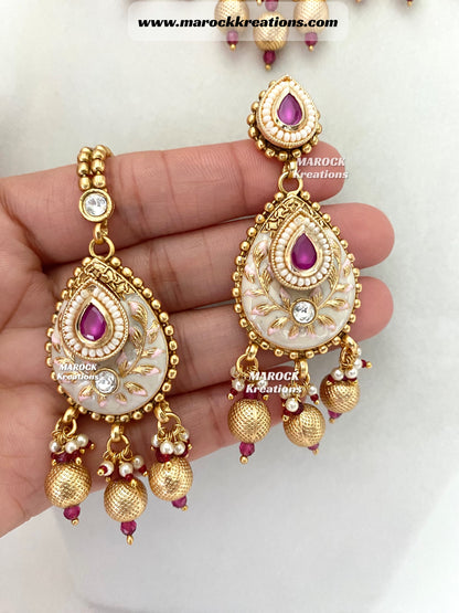 Sanya Premium Quality Gold plated Kundan Necklace set