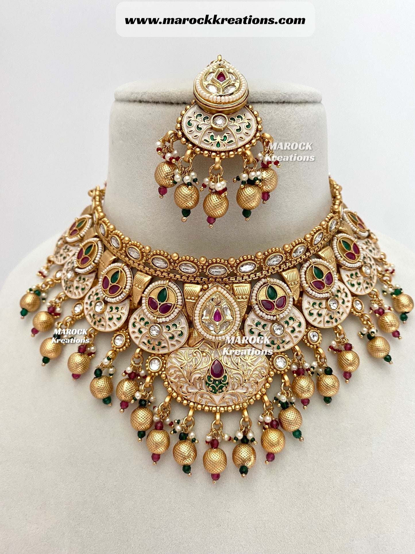 Zara Premium Quality Gold plated Kundan Necklace set