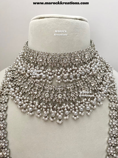 Zohra Premium Quality Pakistani Silver Bridal set/bridal jewelry
