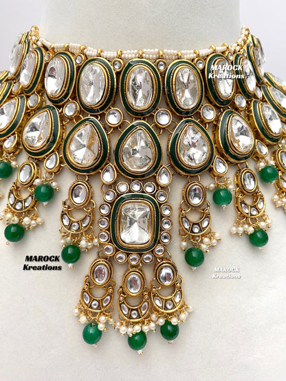 Trendy Uncut Kundan Statement Necklace set/Bridal set