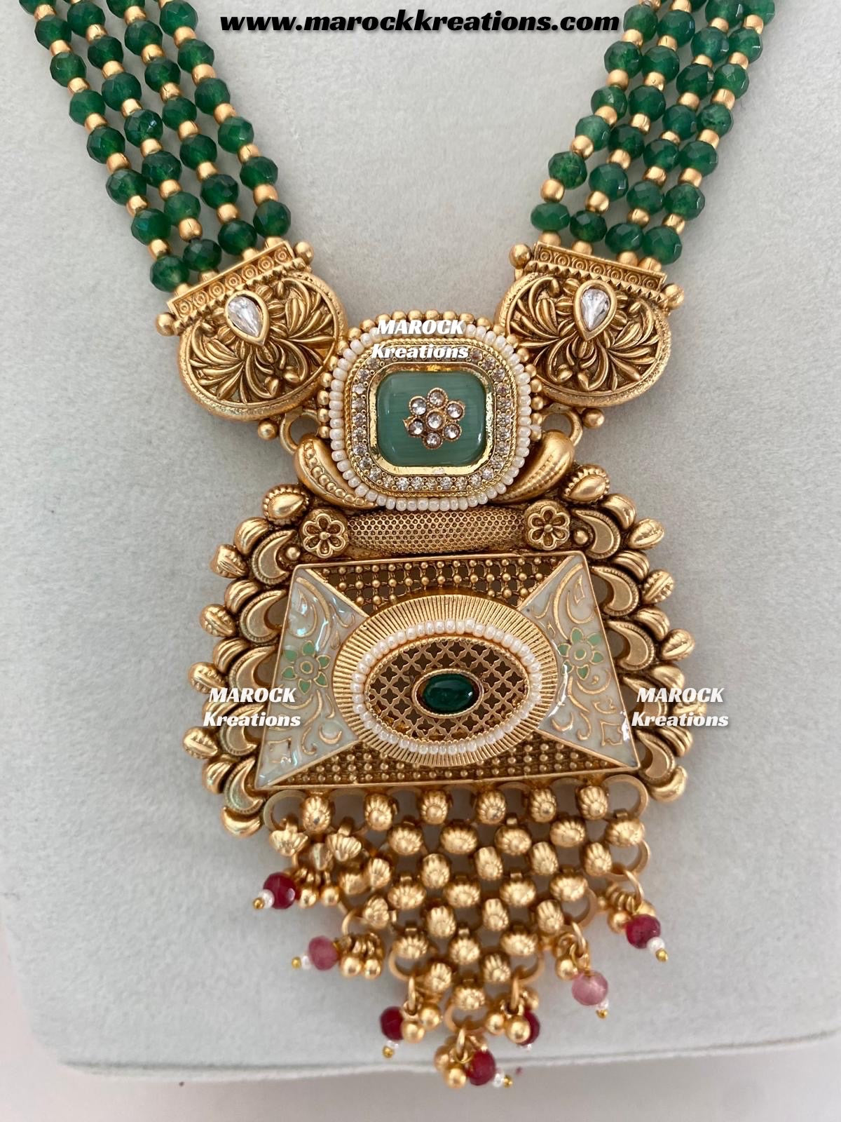 Ifrah Premium Quality Gold plated exclusive heritage Rani haar set