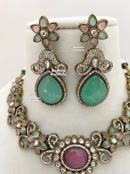 Freya Sabyasachi inspired Premium Quality Moissanite Kundan Necklace set