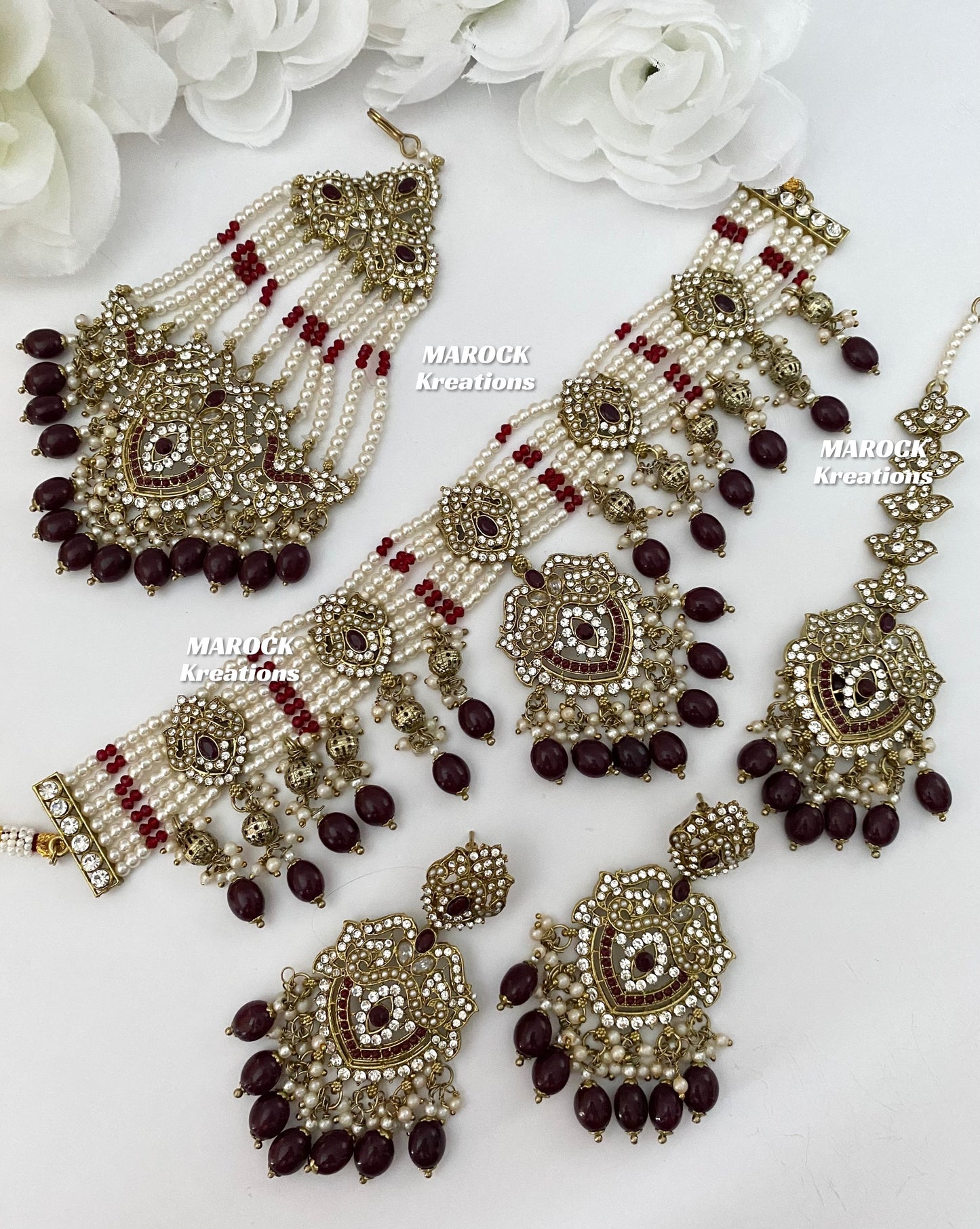 Amy Antique Gold Pakistani Choker set