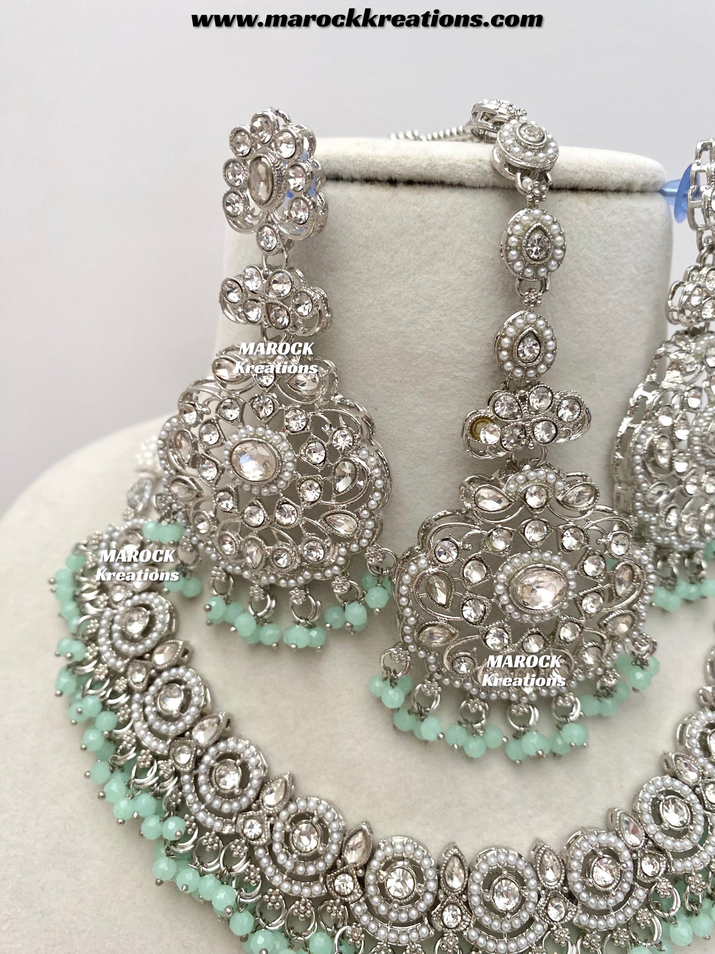 Silver Stone Necklace set