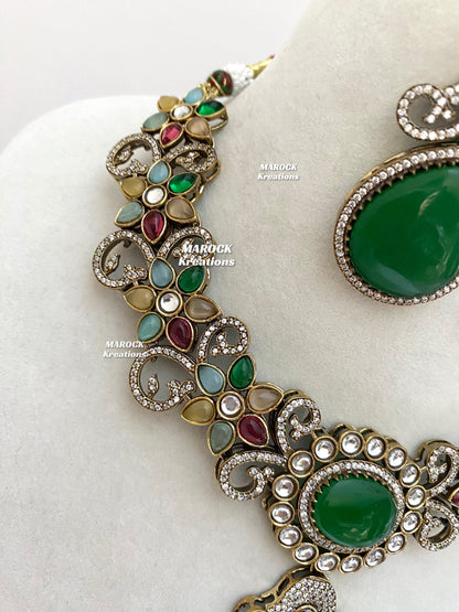 Freya Sabyasachi inspired Premium Quality Moissanite Kundan Necklace set