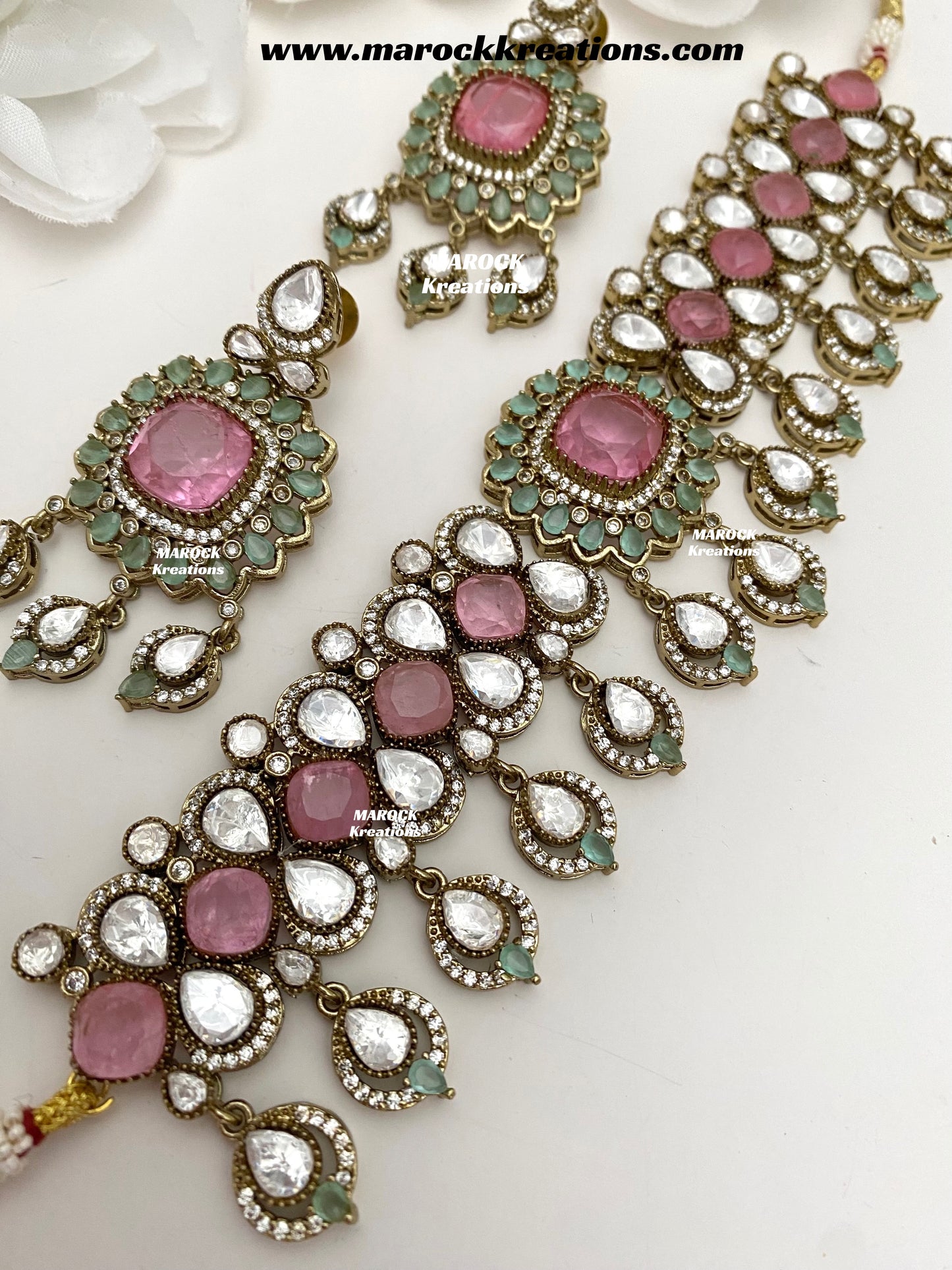 Vinny Premium Quality Moissanite Kundan Statement choker set