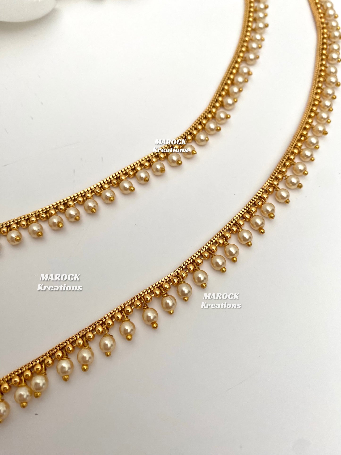 Gold plated pearls Anklets/Payal/Jhanjhran (come in a pair)