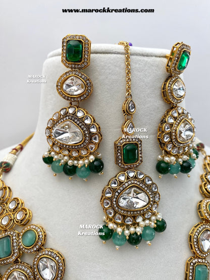 Samira Premium Quality Kundan Multi layer statement Rani haar set