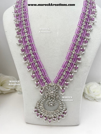 Sarwat Premium Quality Pakistani Silver Lavender Bridal set/bridal jewelry