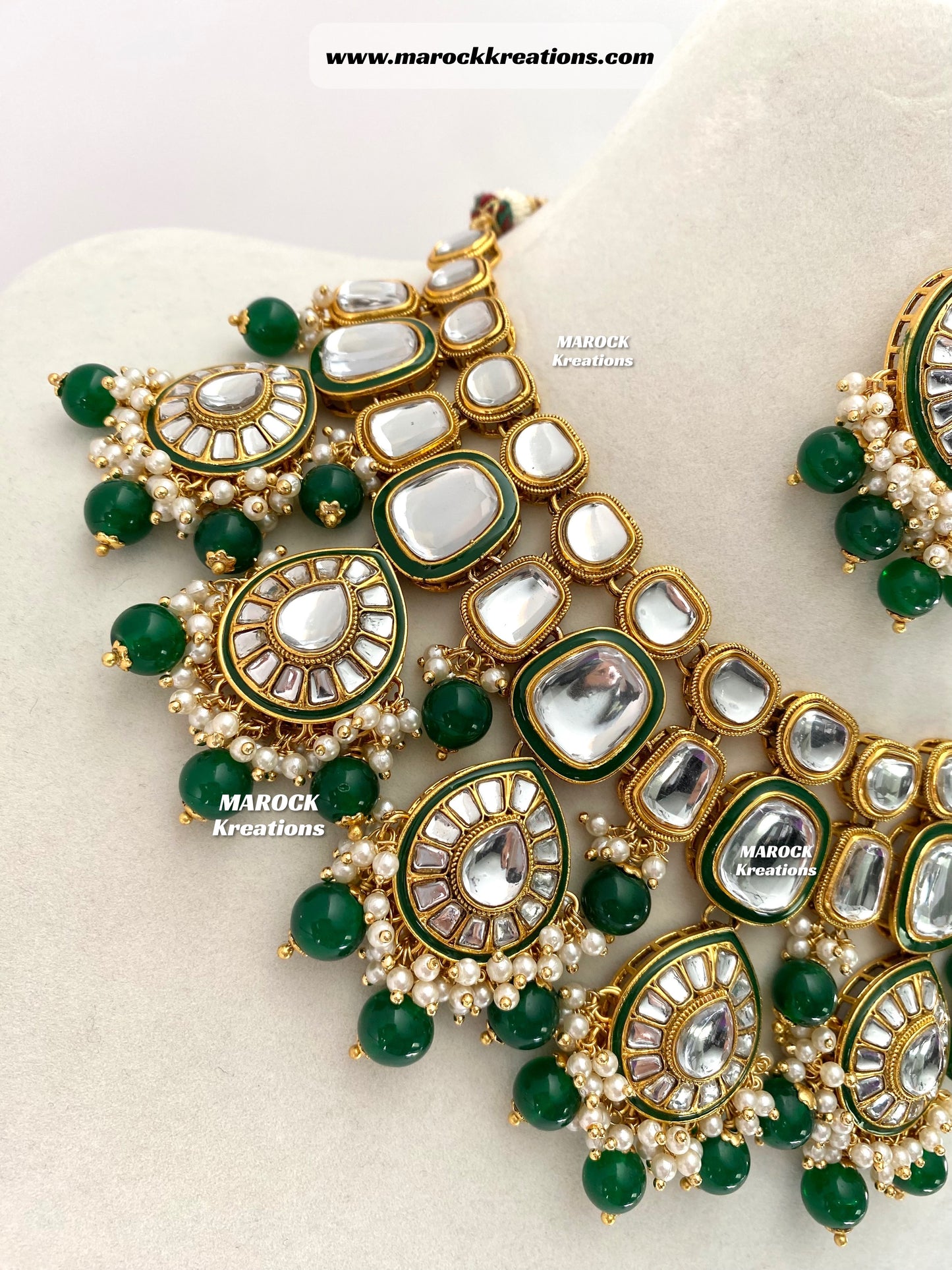 Trendy Uncut Kundan Statement Necklace set/Bridal set