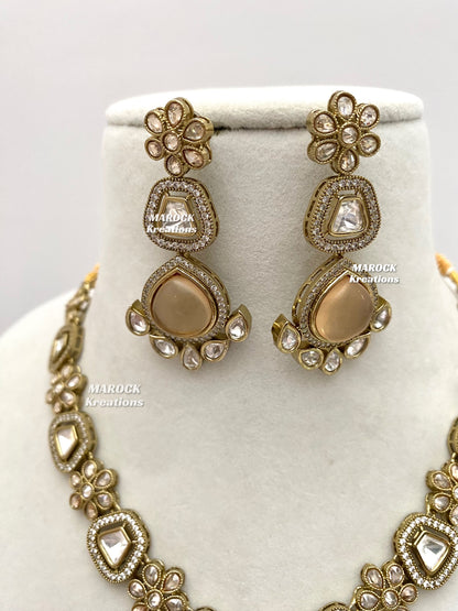 Amara Premium Quality Moissanite Kundan Necklace set