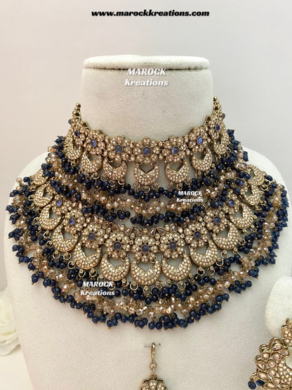 Meesha Premium Quality Pakistani Choker and Necklace combo set