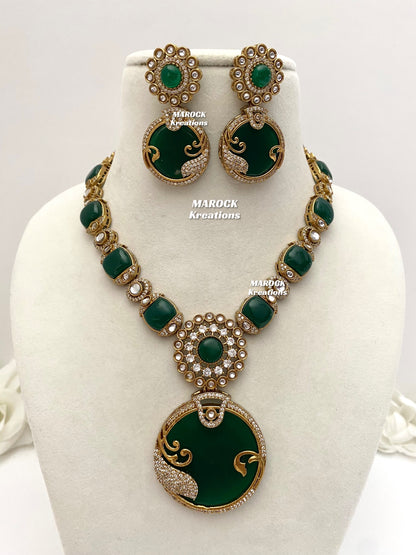 Haniya Sabyasachi inspired Premium Quality Moissanite Kundan Statement Necklace set