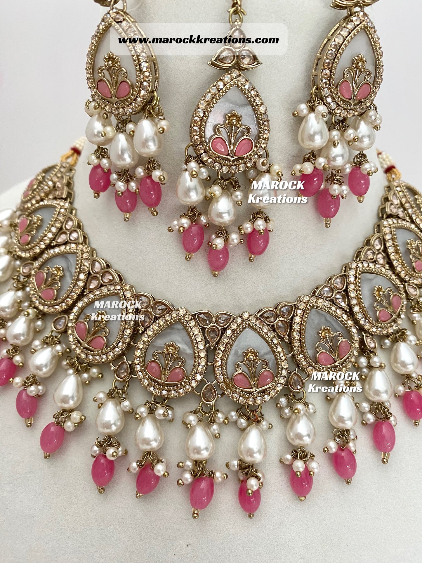 Antique Gold Polki Statement Necklace set