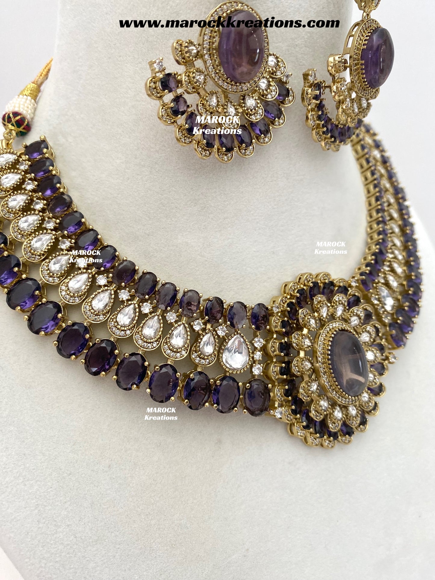 Nicole Sabyasachi inspired Moissanite Kundan and American diamond Necklace set