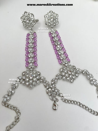 Sarwat Premium Quality Pakistani Silver Lavender Bridal set/bridal jewelry