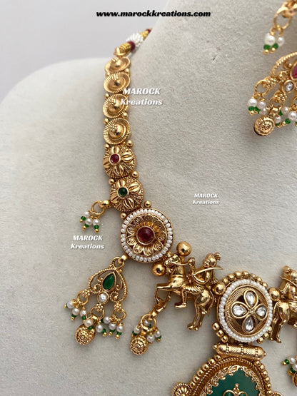 Amita Premium Quality exclusive Gold Plated heritage necklace set