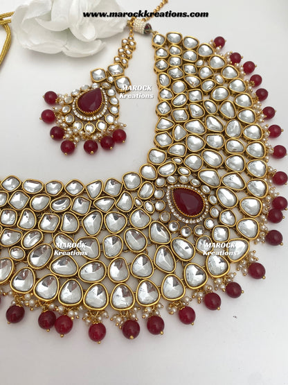 Ruhi Premium Quality Statement Kundan Necklace/Bridal set